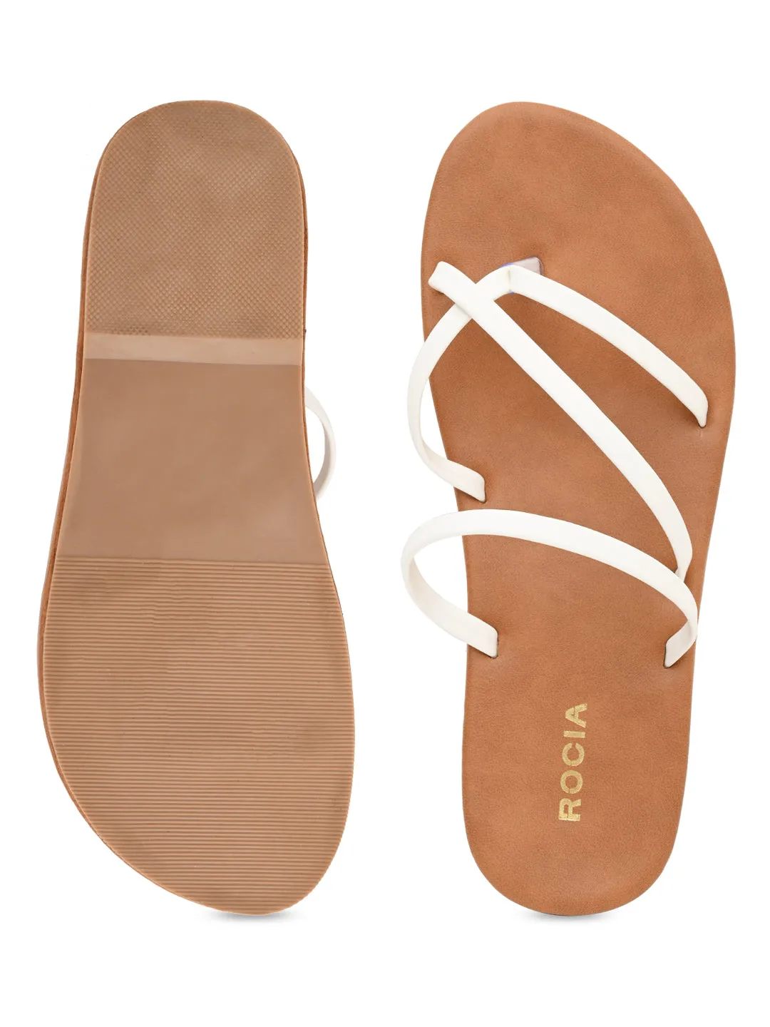 Rocia By Regal White Women Strappy Flats
