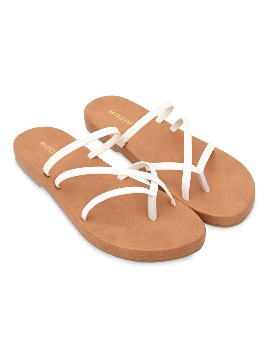 Rocia By Regal White Women Strappy Flats