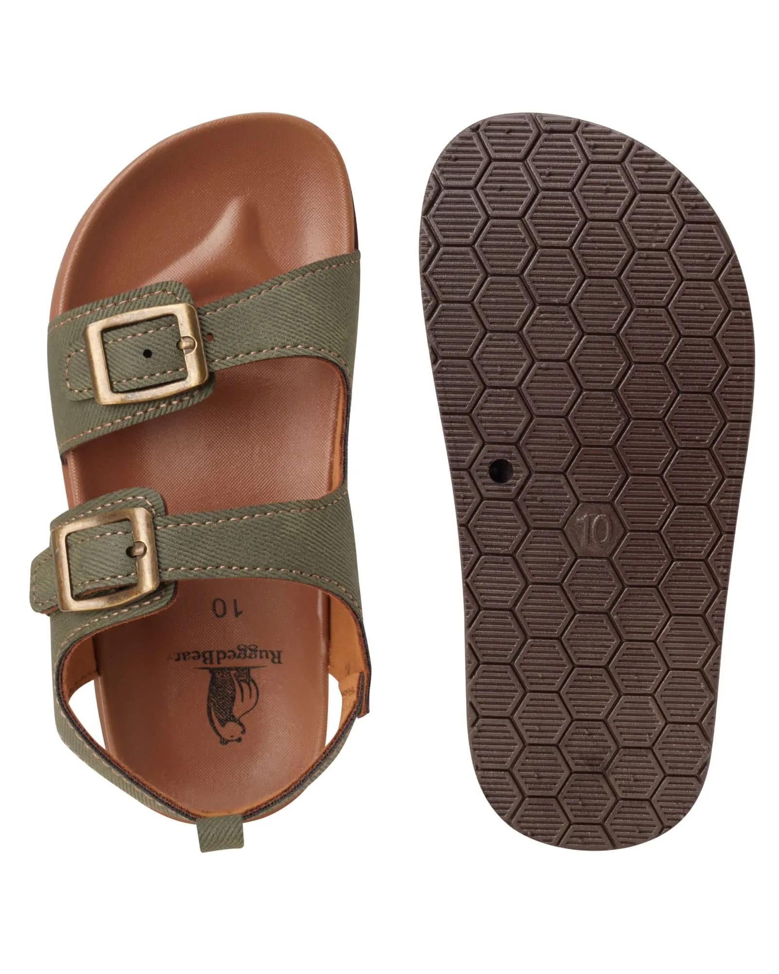 Rugged Bear Toddler Boy's Sandals - Strappy Sandals with Buckles 5 Toddler Olive