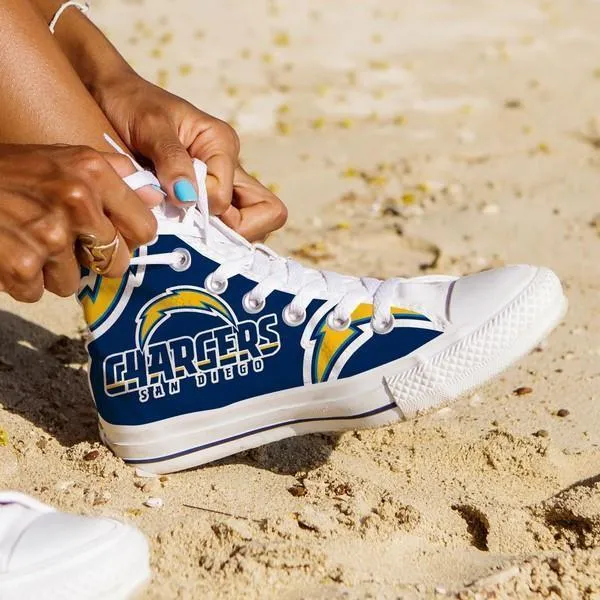 san diego chargers ladies high top sneakers