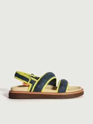 SANDAL ROAD RAFFIA NAVY