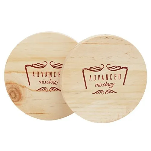 Set of 100 100% Pure Copper Moscow Mule Mugs By Advanced Mixology (16 oz each) with 100 Artisan Hand Crafted Wooden Coasters - Barrel With Brass Handle