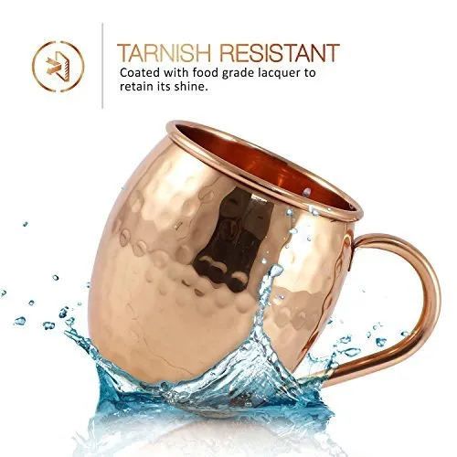 Set of 40 Pure Copper Moscow Mule Mugs by Mule Science with BONUS: Cocktail Copper 40 Straws, 2 Shot glasses and 40 coasters!