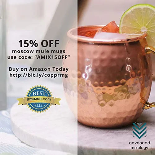 Set of 40 Pure Copper Moscow Mule Mugs by Mule Science with BONUS: Cocktail Copper 40 Straws, 2 Shot glasses and 40 coasters!