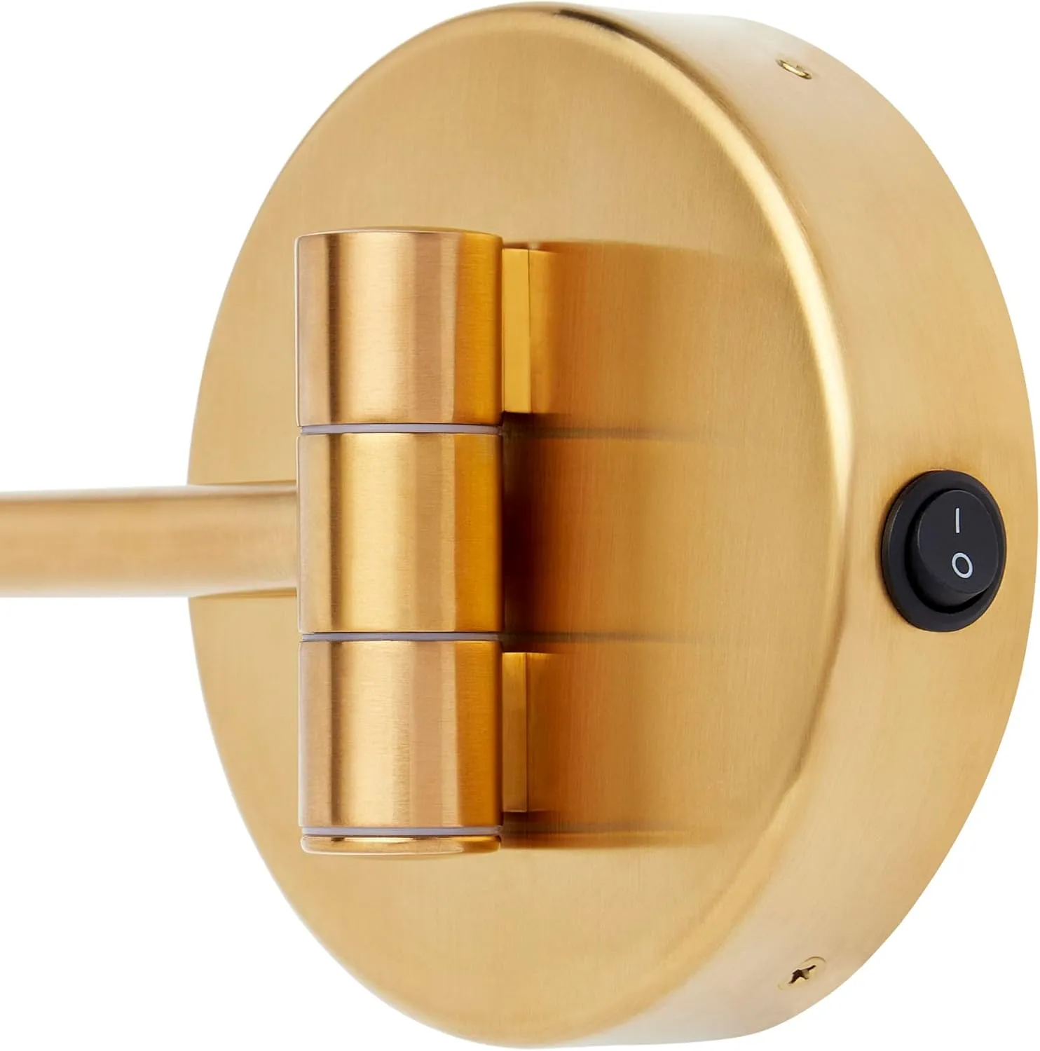 Signature Hardware 953369 Harbin 9-5/8" W x 12-5/8" H Modern Circular Framed Bathroom Wall Mirror with Light - Brushed Gold
