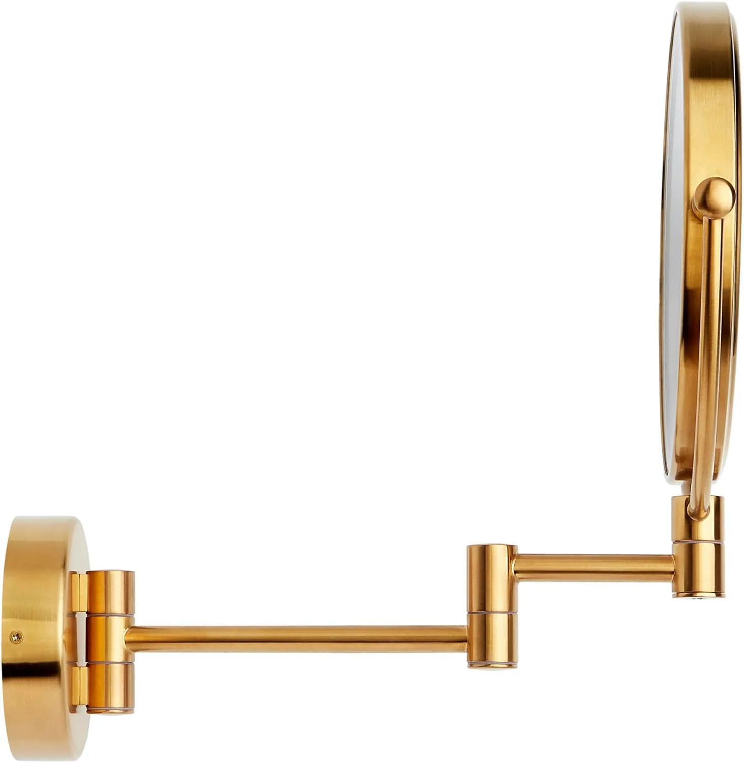 Signature Hardware 953369 Harbin 9-5/8" W x 12-5/8" H Modern Circular Framed Bathroom Wall Mirror with Light - Brushed Gold
