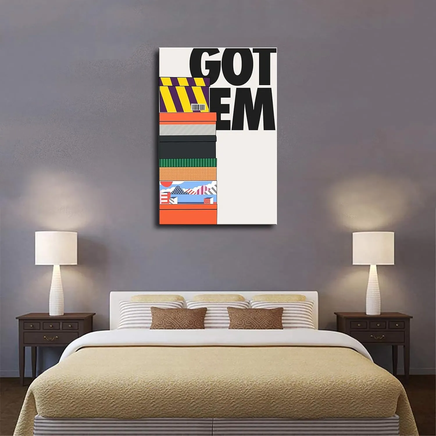 Sneaker Box Poster, Urban Wall Art, Graffiti Wall Art Posters and Wall Art Picture Decor Canvas Prints Framed and Unframed (Framed,08×12inch)