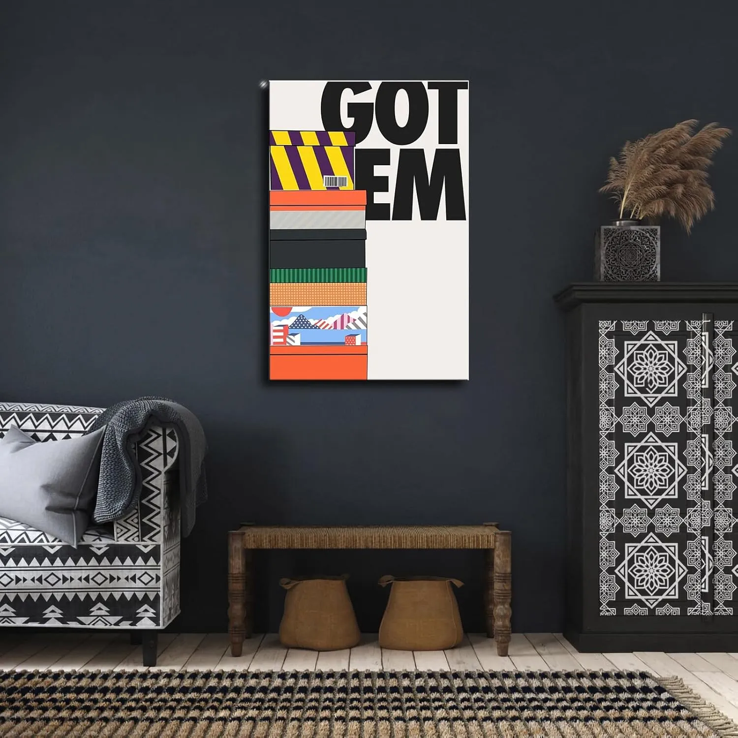 Sneaker Box Poster, Urban Wall Art, Graffiti Wall Art Posters and Wall Art Picture Decor Canvas Prints Framed and Unframed (Framed,08×12inch)