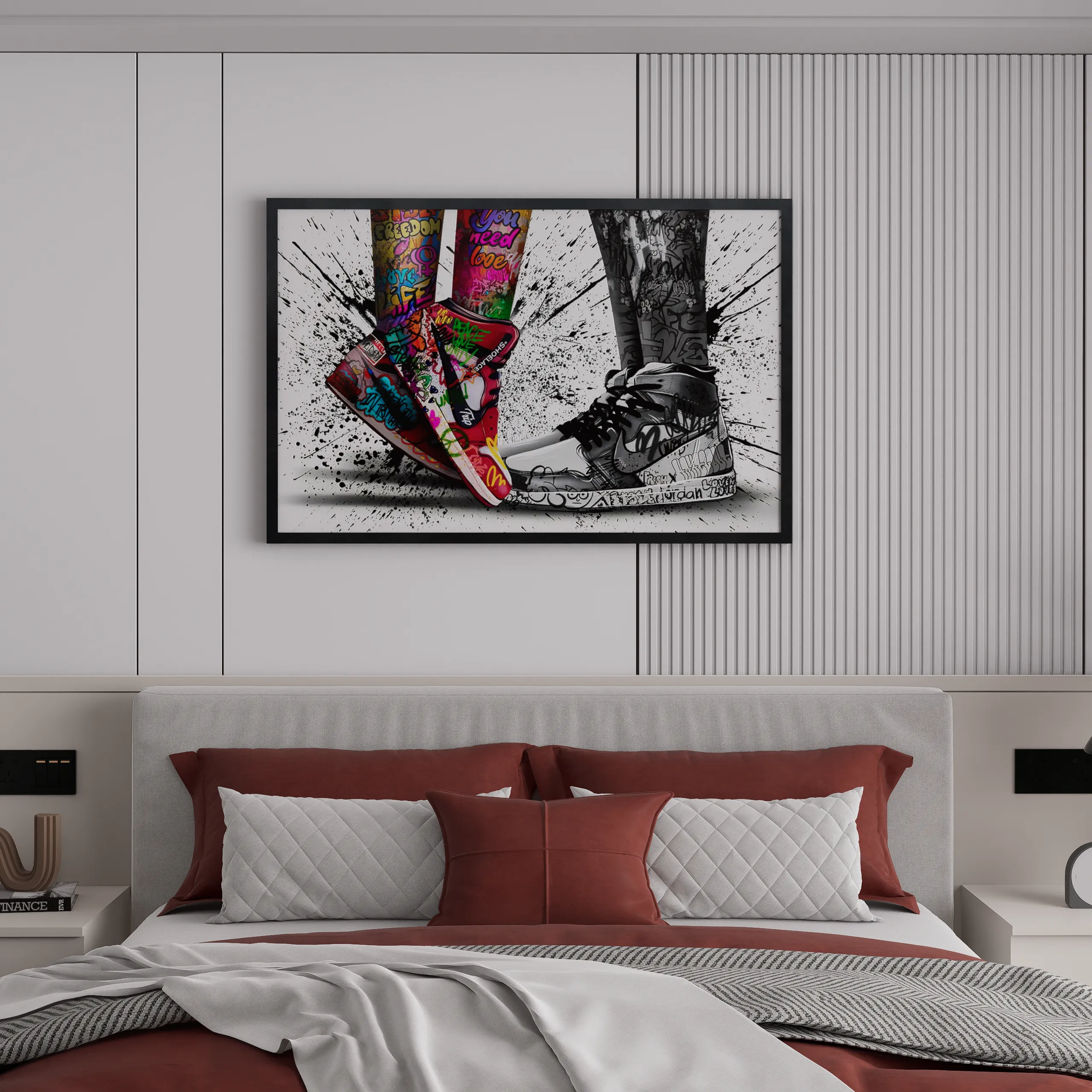 Sneaker Graffiti Canvas - Urban Street Art Print