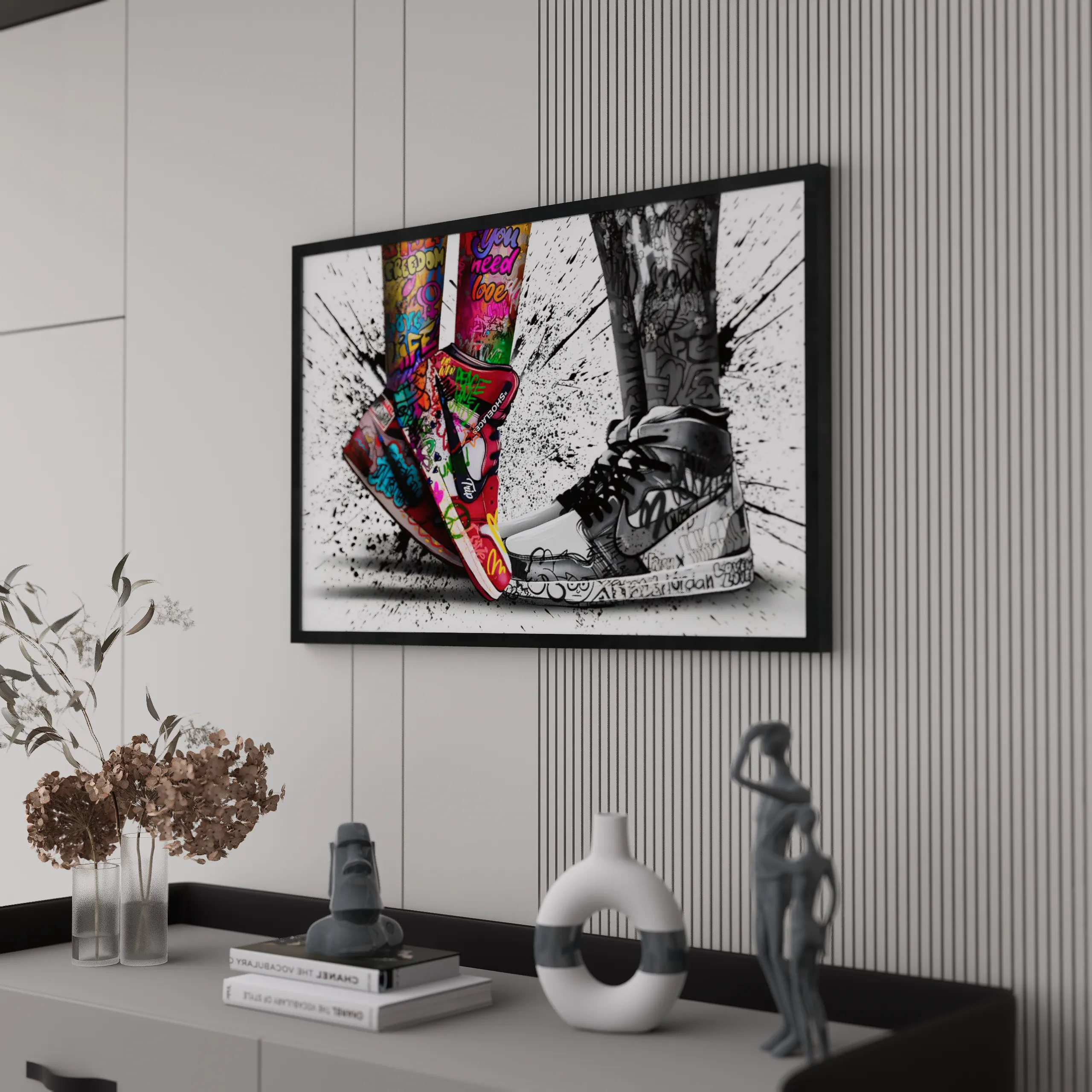 Sneaker Graffiti Canvas - Urban Street Art Print