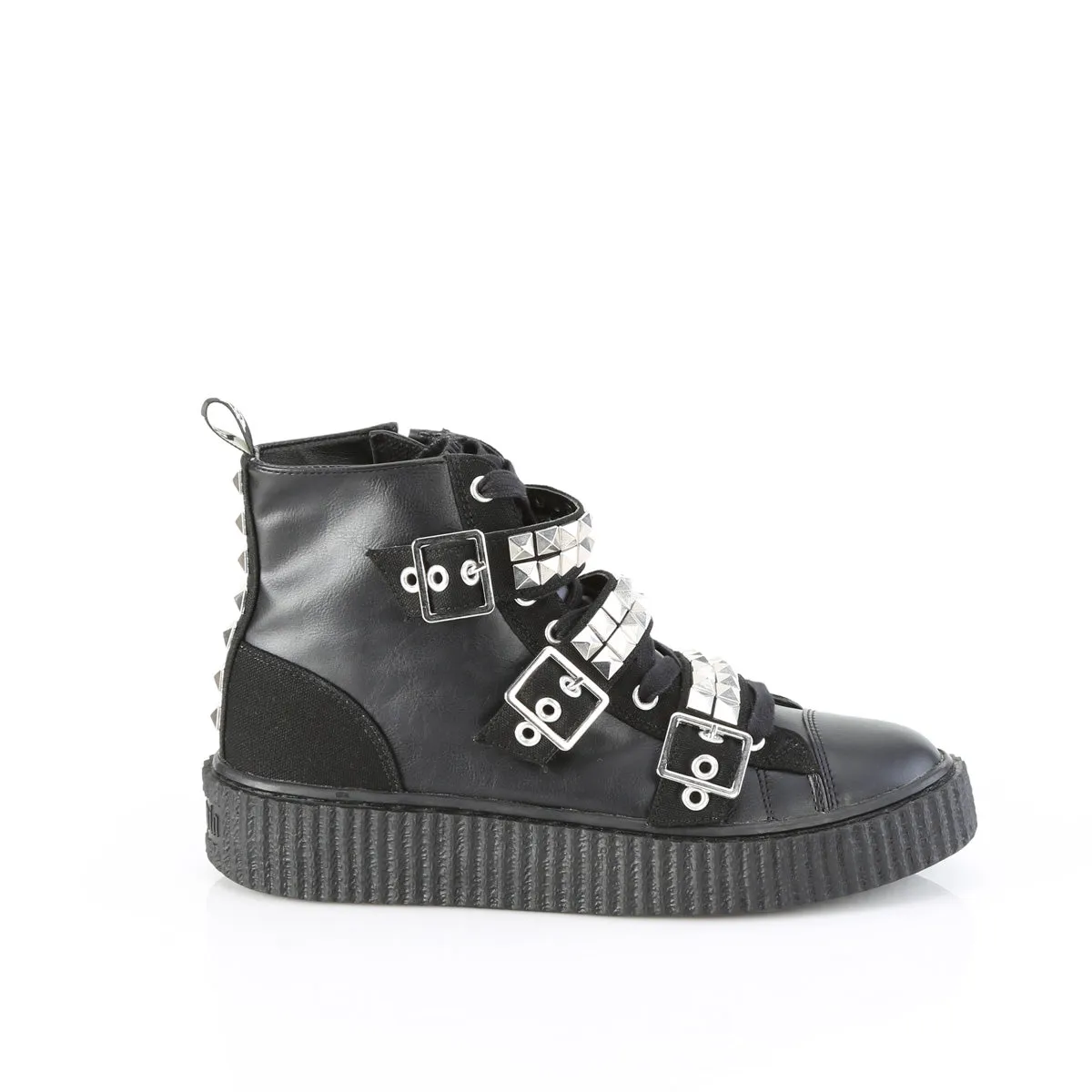 SNEEKER-225  Black Canvas-Vegan Leather