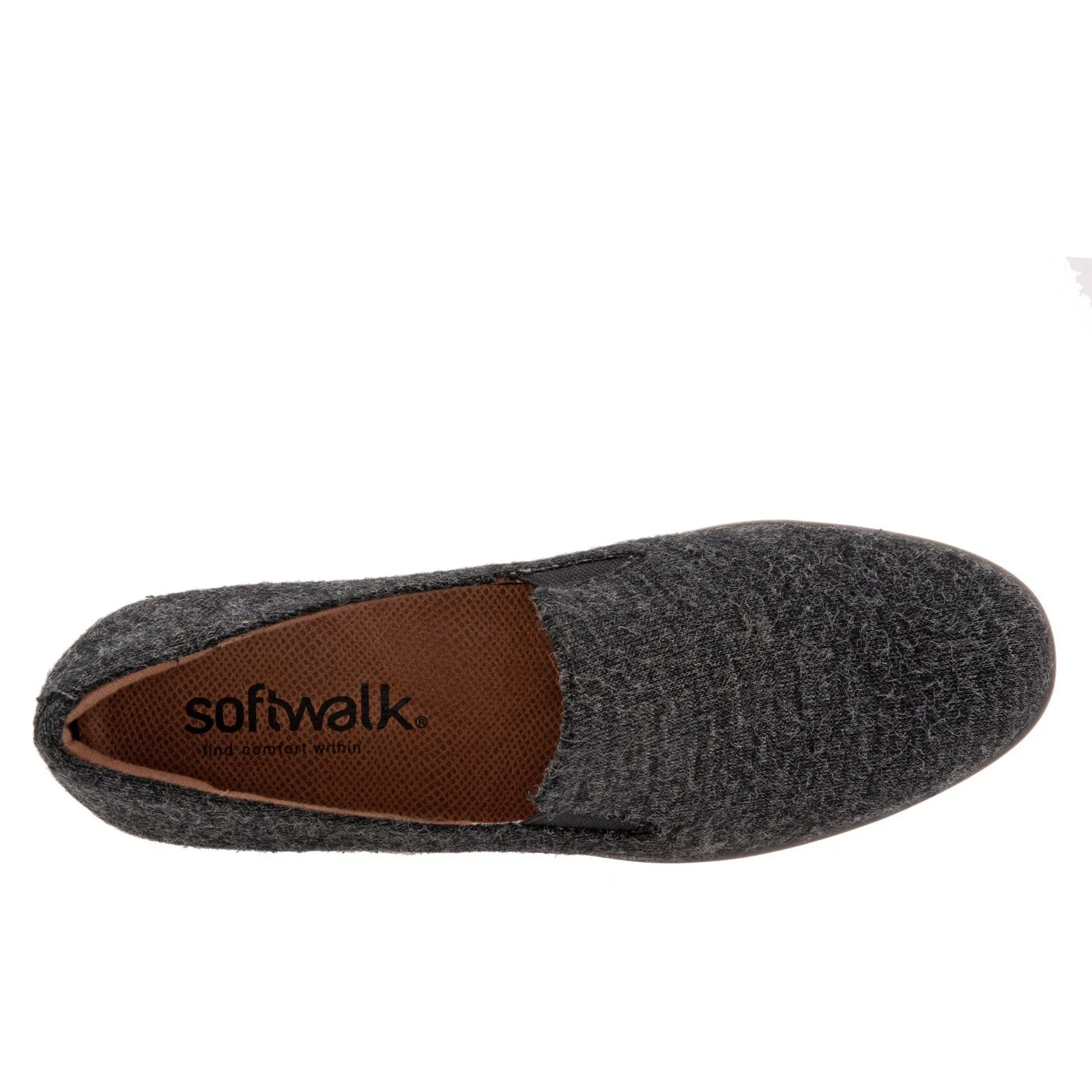 Softwalk Whistle S1810-058 Womens Gray Wide Canvas Loafer Flats Shoes