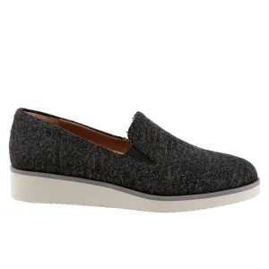 Softwalk Whistle S1810-058 Womens Gray Wide Canvas Loafer Flats Shoes