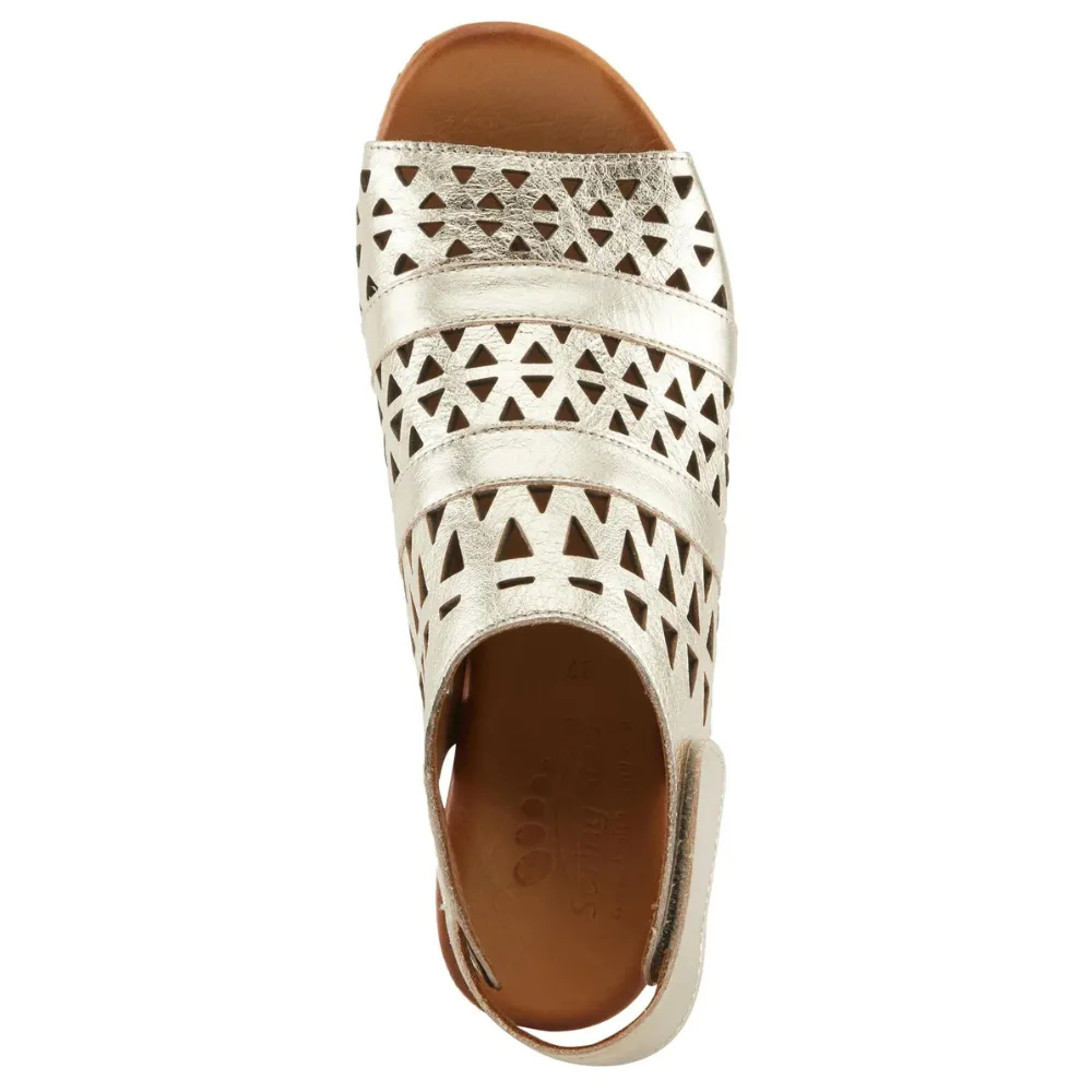 Spring Step Dorotha Gold Leather Sandal (Women's)