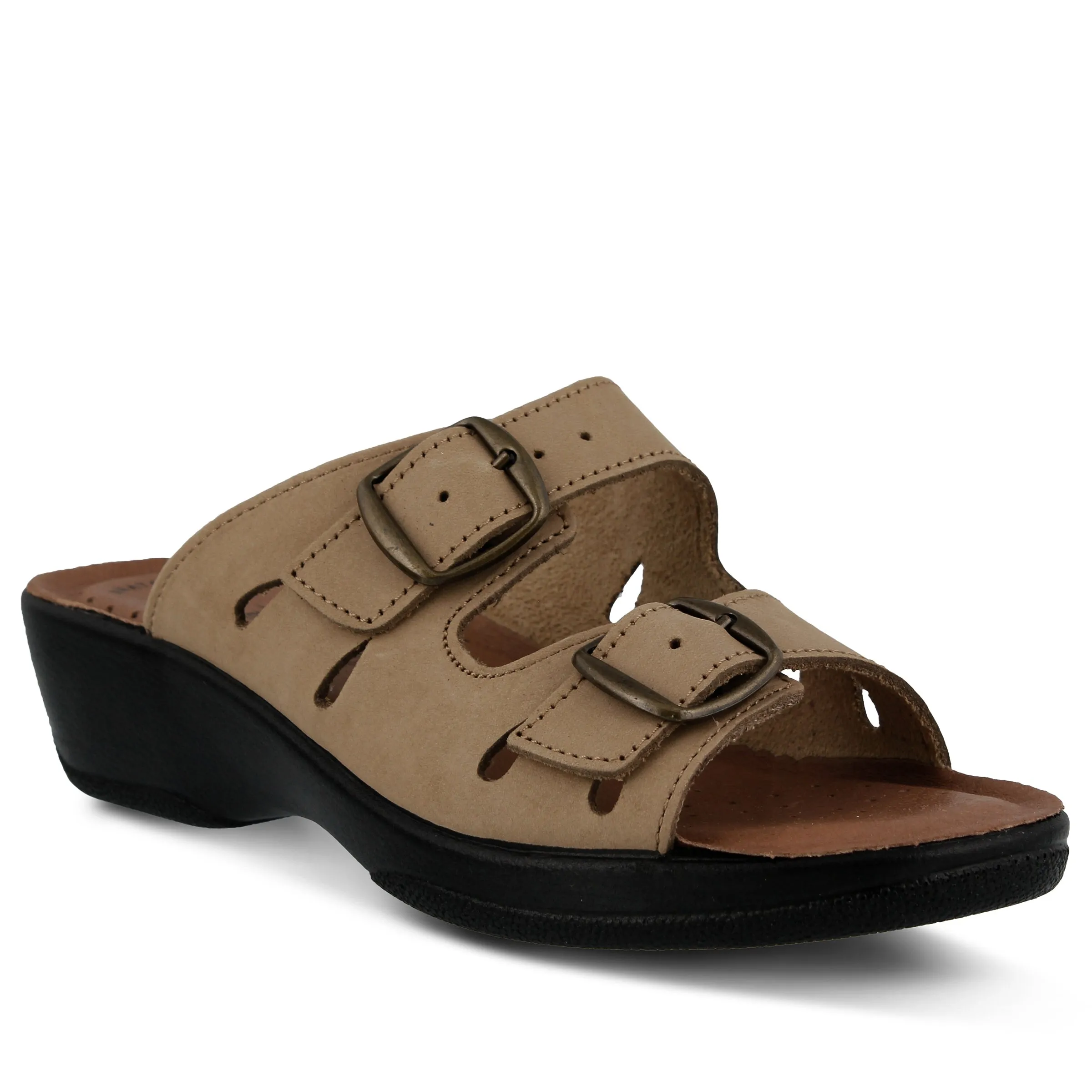 Spring Step Shoes  Flexus Decca Slide Sandal Women's Leather Adjustable