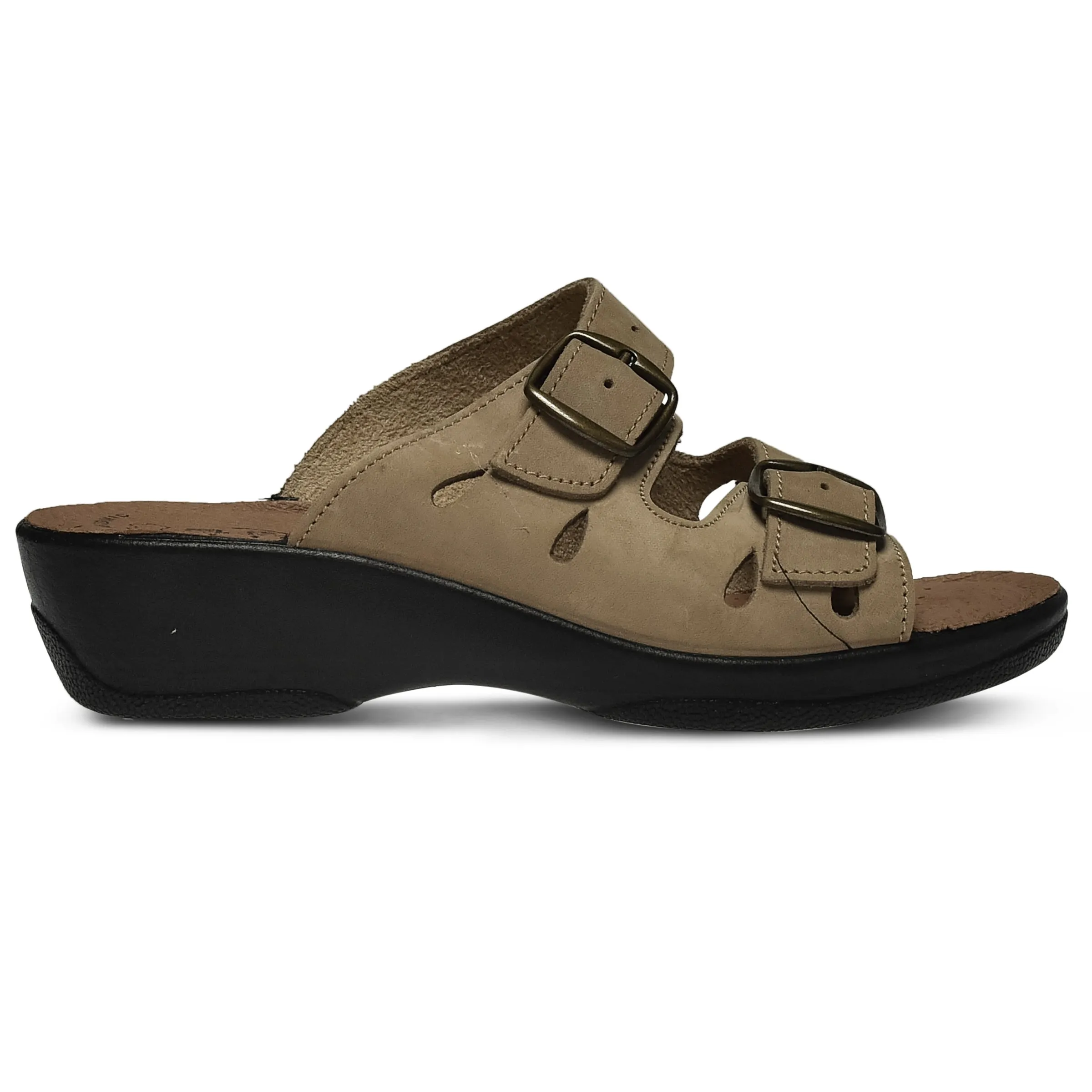 Spring Step Shoes  Flexus Decca Slide Sandal Women's Leather Adjustable