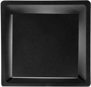 T-Bar Drop Ceiling Grille - Flat Plate Plaque Diffuser - 24" x 24" - 14" Collar - Black