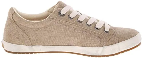 Taos Star Women's Sneaker - Iconic Style with Canvas Design for Everyday Adventures - Custom Fit Lacing and Premium Removable Footbed with Arch Support for All Day Comfort Khaki Wash 5.5 M US
