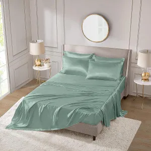 Tencel 1 Flat Sheet Only, Tencel Lyocell Silk Sheets, Premium Hotel Quality Bed Sheet for King Size Bed, King Size Sheets, Cooling Sheets for Hot Sleepers, Bed Sheets: Aqua