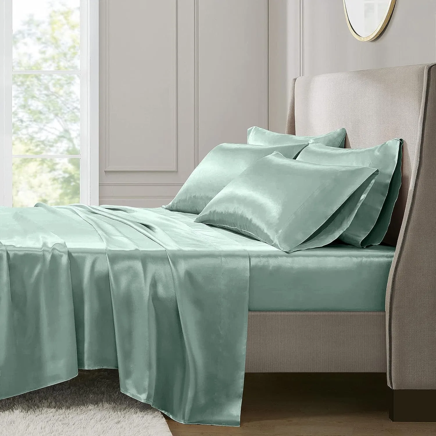 Tencel 1 Flat Sheet Only, Tencel Lyocell Silk Sheets, Premium Hotel Quality Bed Sheet for King Size Bed, King Size Sheets, Cooling Sheets for Hot Sleepers, Bed Sheets: Aqua