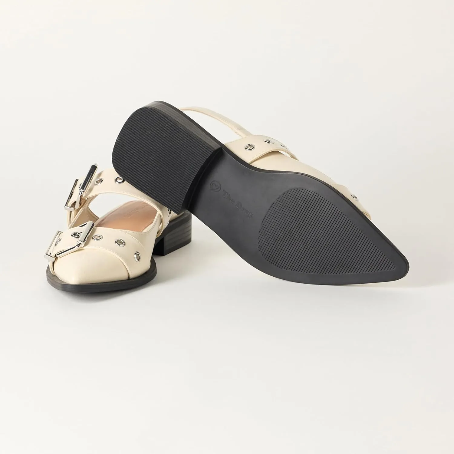 The Drop Women's Evie Moto Pointed Toe Flat
