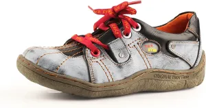 TMA EYES Ladies' Hand-Sewn Thread Genuine Leather Flat Wide-Toe Sports Casual Shoes