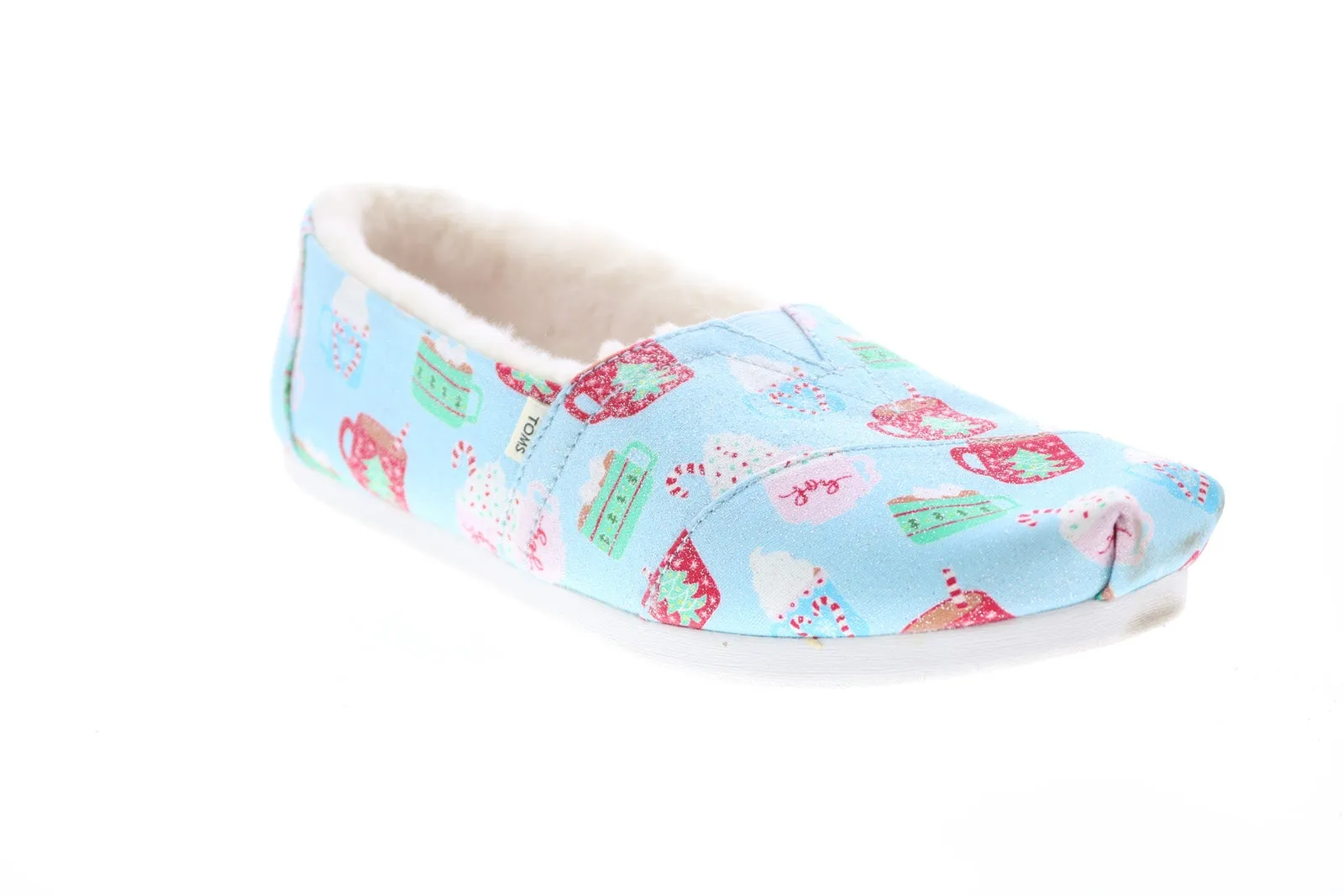Toms Alpargata 10016072 Womens Blue Canvas Slip On Loafer Flats Shoes