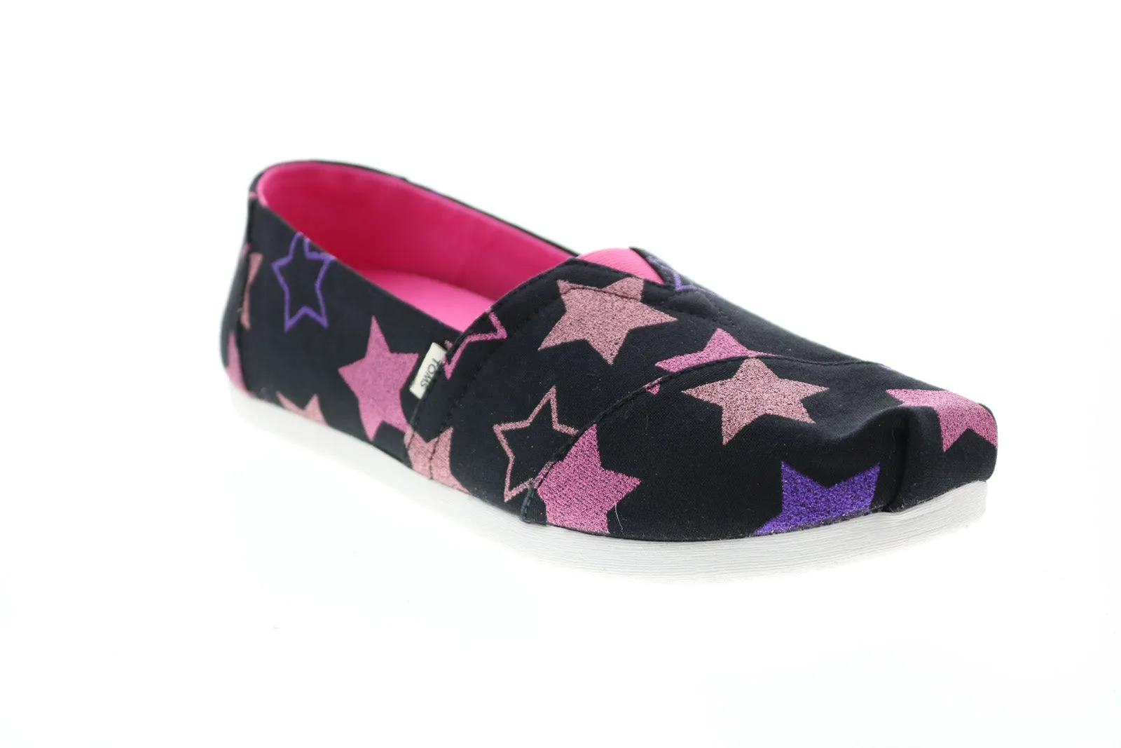 Toms Alpargata 10016075 Womens Black Canvas Slip On Loafer Flats Shoes