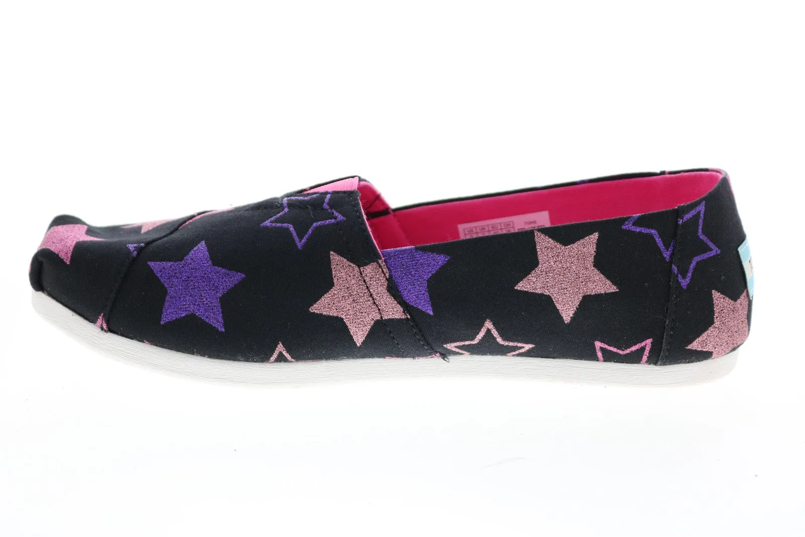 Toms Alpargata 10016075 Womens Black Canvas Slip On Loafer Flats Shoes