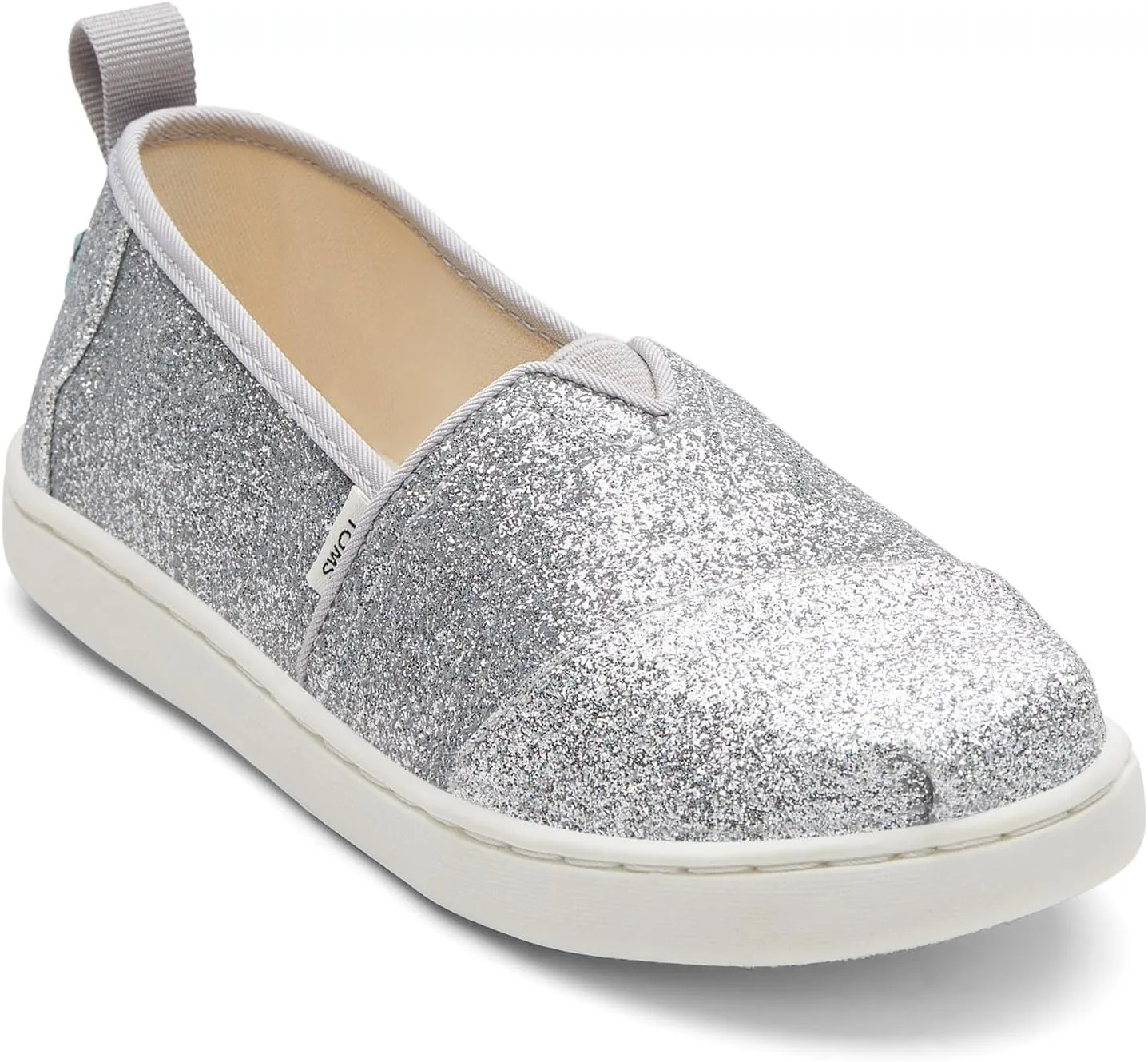 TOMS Alpargata Sneaker, Silver Iridescent Glimmer, 5 US Unisex Big Kid