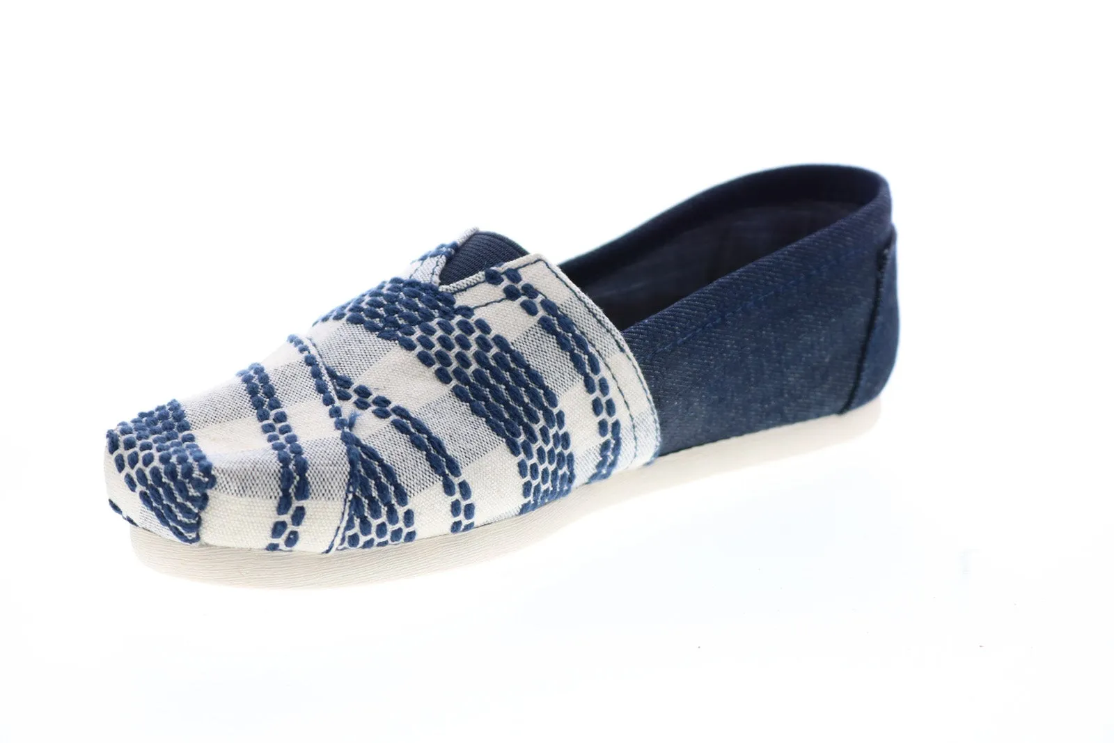 Toms Classic 10007569 Womens Blue Canvas Slip On Loafer Flats Shoes