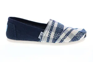 Toms Classic 10007569 Womens Blue Canvas Slip On Loafer Flats Shoes