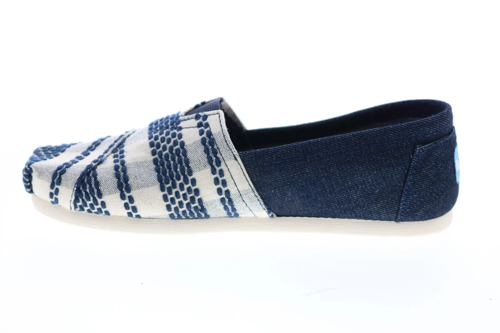 Toms Classic 10007569 Womens Blue Canvas Slip On Loafer Flats Shoes