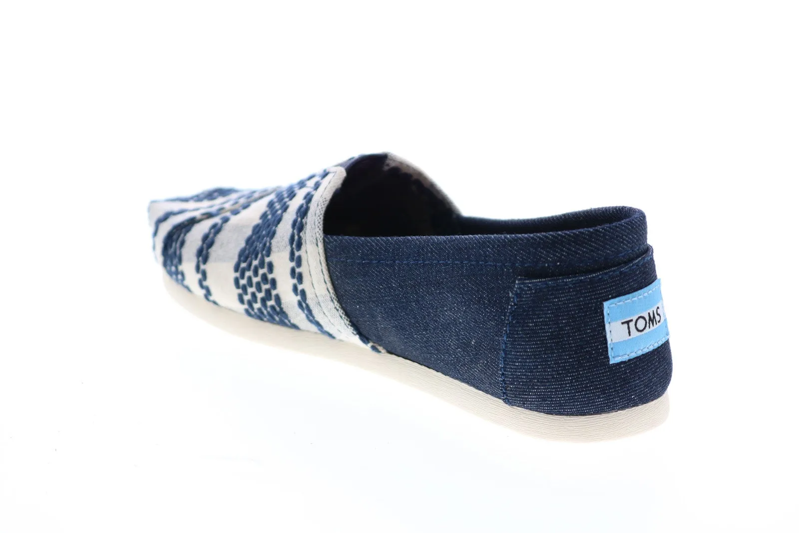 Toms Classic 10007569 Womens Blue Canvas Slip On Loafer Flats Shoes