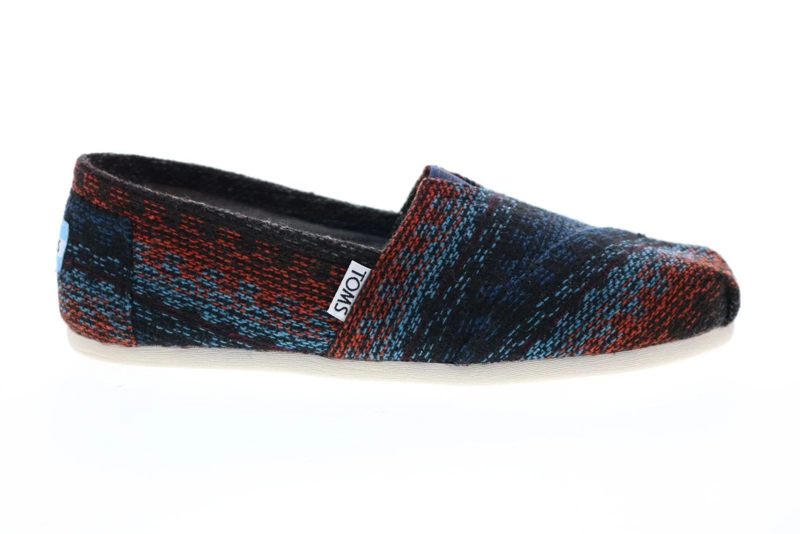 Toms Classic 10008947 Womens Black Red Canvas Loafer Flats Shoes