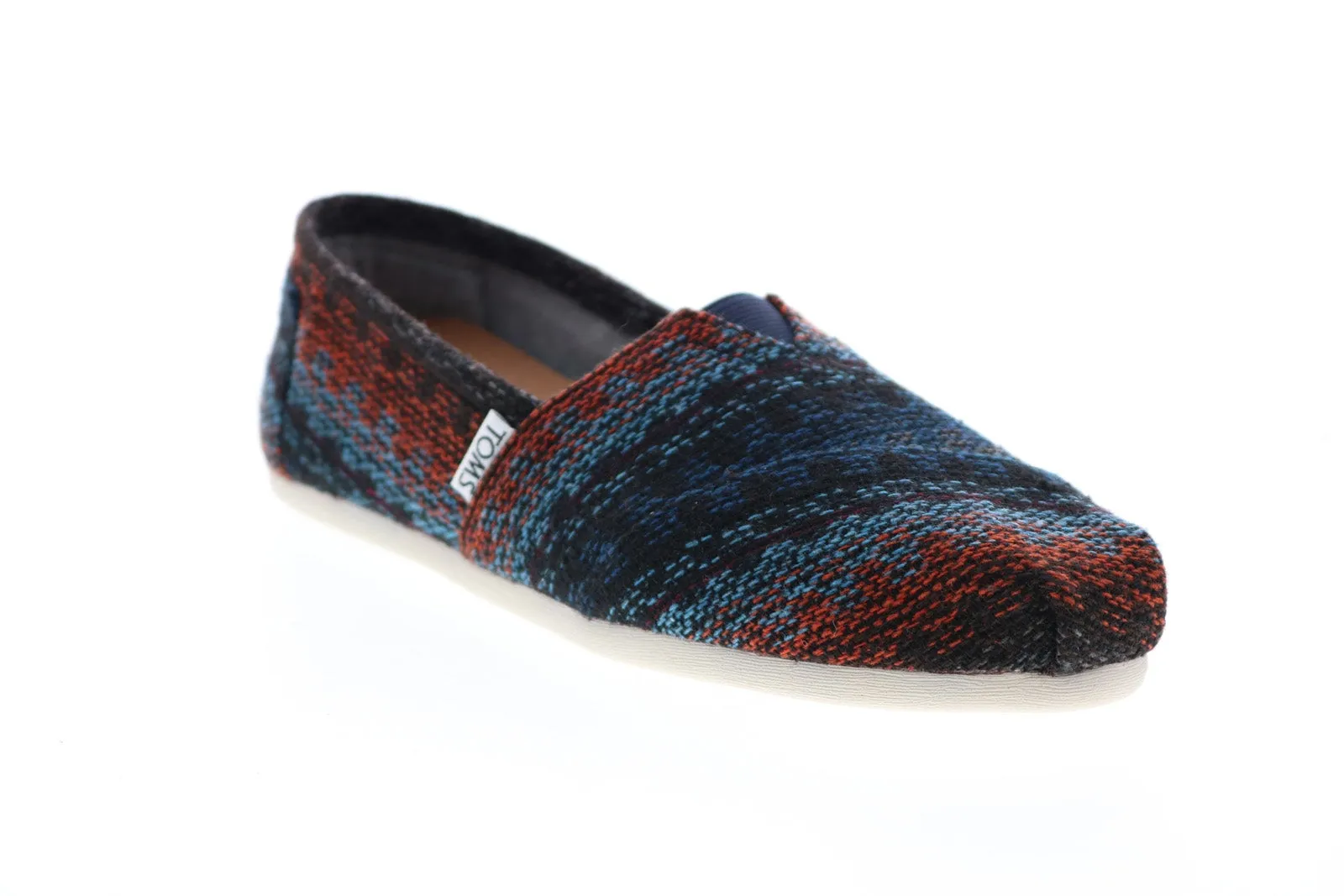 Toms Classic 10008947 Womens Black Red Canvas Loafer Flats Shoes