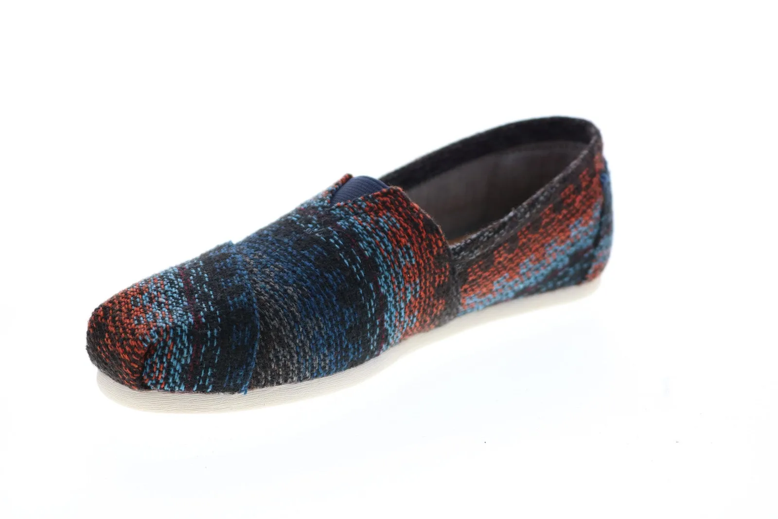 Toms Classic 10008947 Womens Black Red Canvas Loafer Flats Shoes