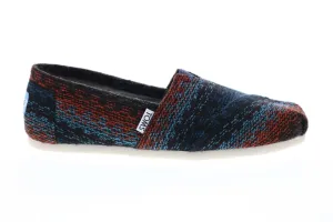 Toms Classic 10008947 Womens Black Red Canvas Loafer Flats Shoes