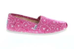 Toms Classic 10009712 Womens Pink Canvas Slip On Loafer Flats Shoes