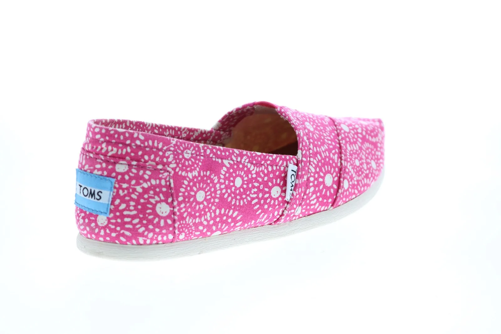 Toms Classic 10009712 Womens Pink Canvas Slip On Loafer Flats Shoes