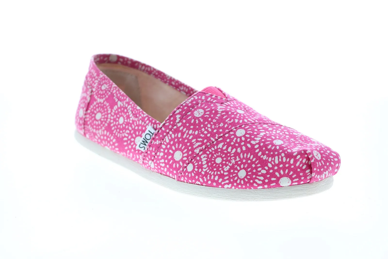 Toms Classic 10009712 Womens Pink Canvas Slip On Loafer Flats Shoes