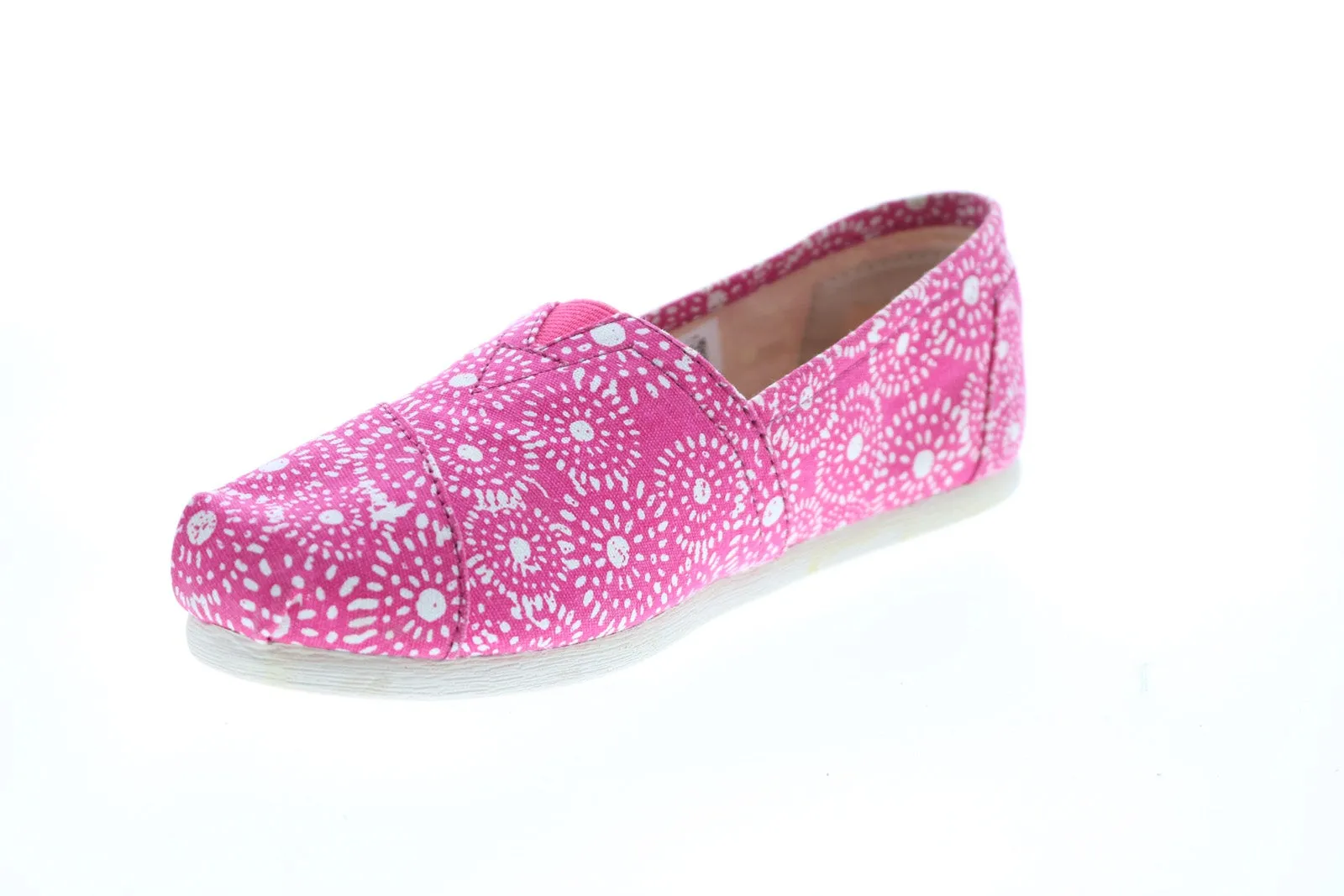 Toms Classic 10009712 Womens Pink Canvas Slip On Loafer Flats Shoes