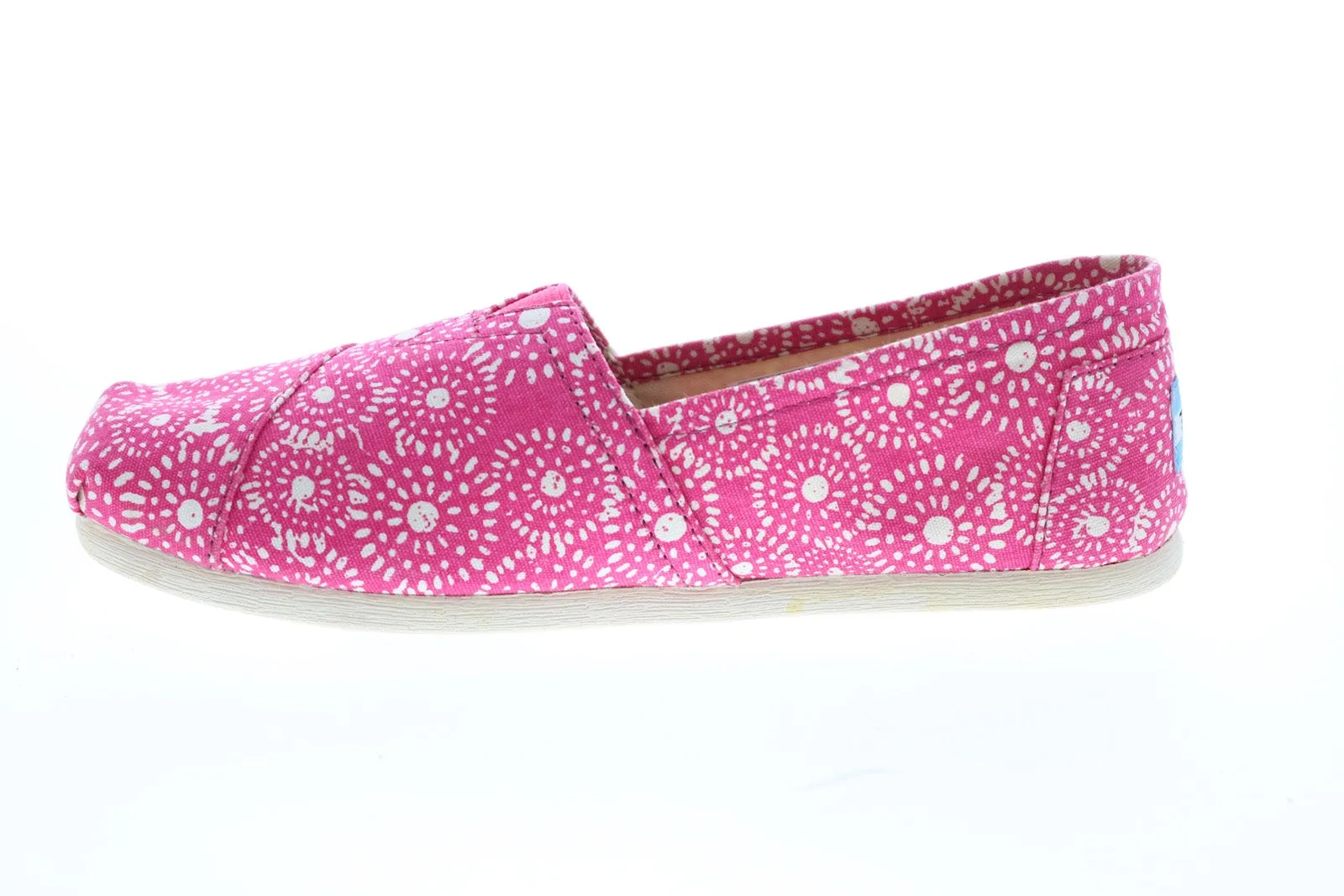 Toms Classic 10009712 Womens Pink Canvas Slip On Loafer Flats Shoes