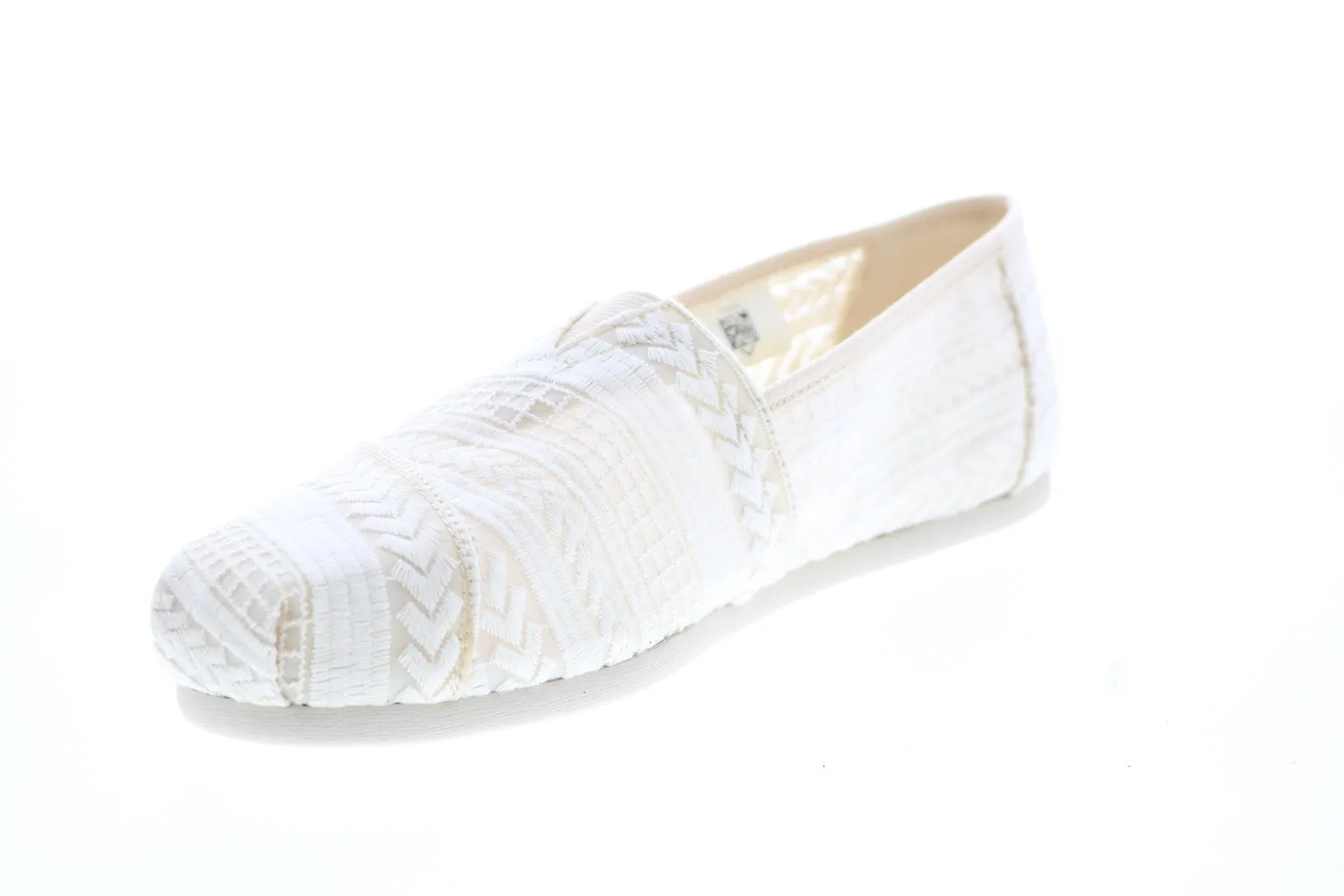 Toms Classic 10013518 Womens Beige Canvas Slip On Loafer Flats Shoes