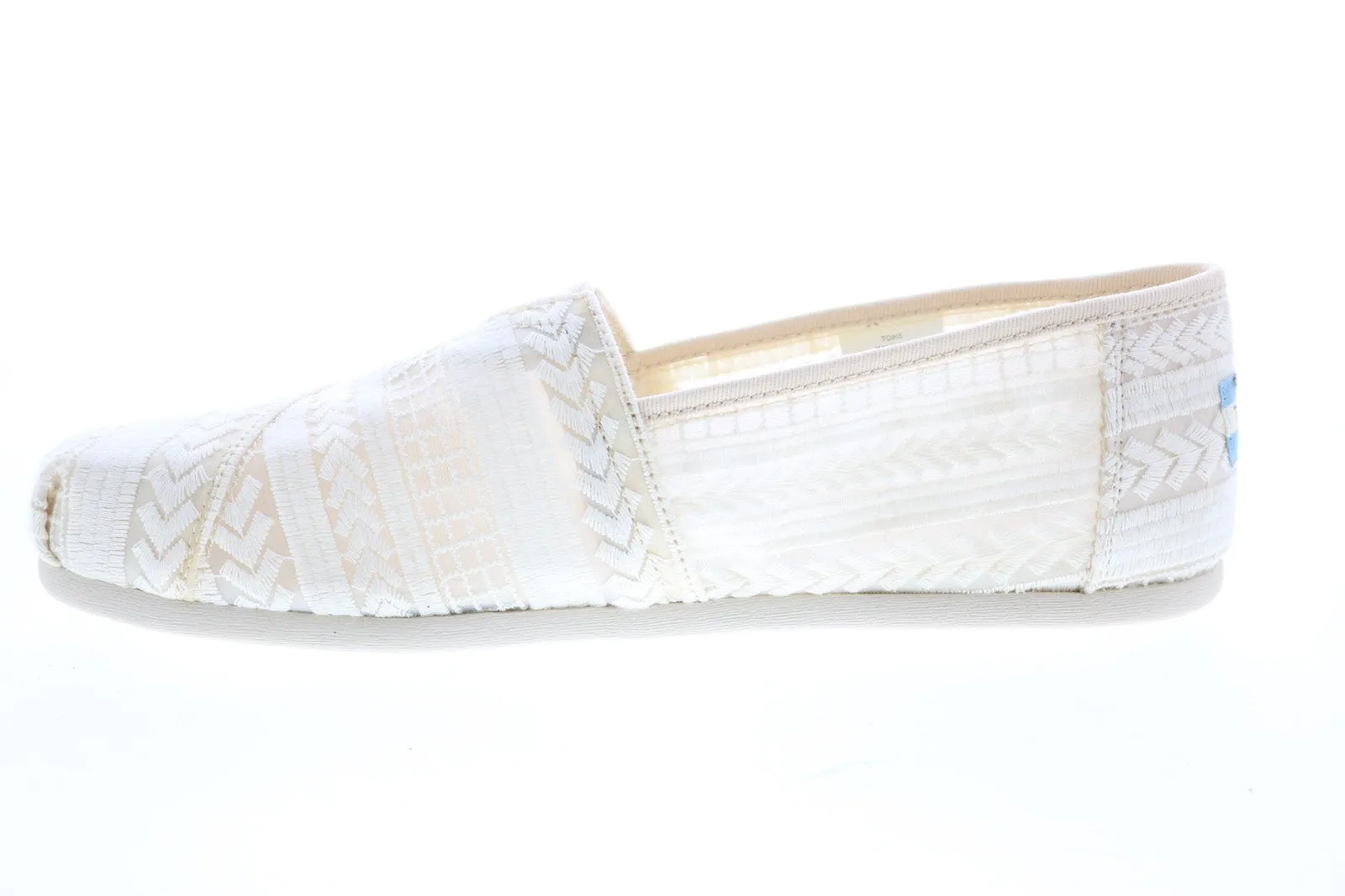Toms Classic 10013518 Womens Beige Canvas Slip On Loafer Flats Shoes