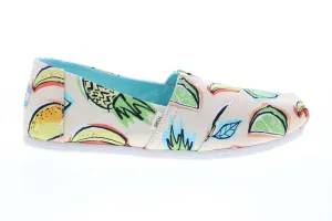 Toms Classic 10013522 Womens Pink Canvas Slip On Loafer Flats Shoes