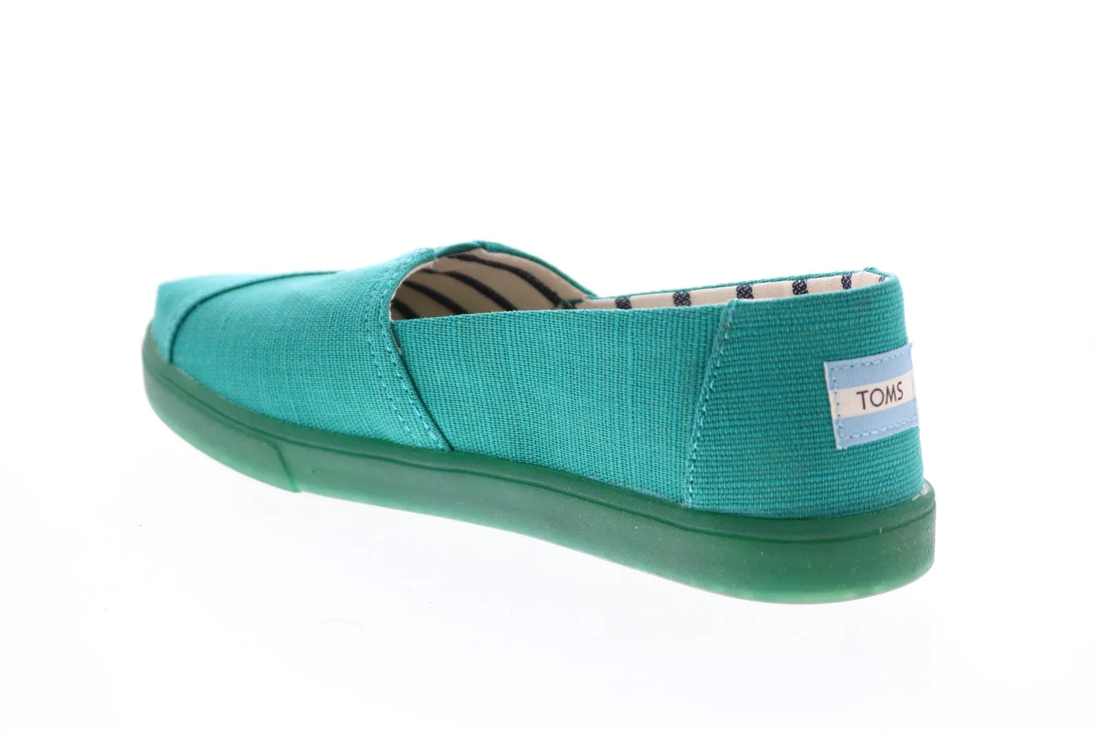 Toms Classic 10014390 Womens Green Canvas Slip On Loafer Flats Shoes