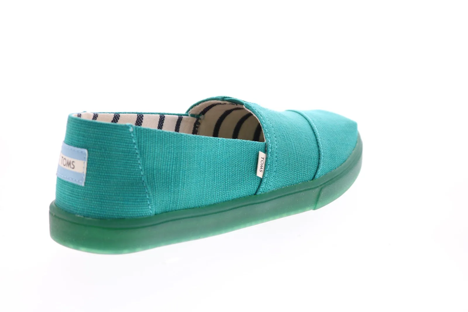 Toms Classic 10014390 Womens Green Canvas Slip On Loafer Flats Shoes