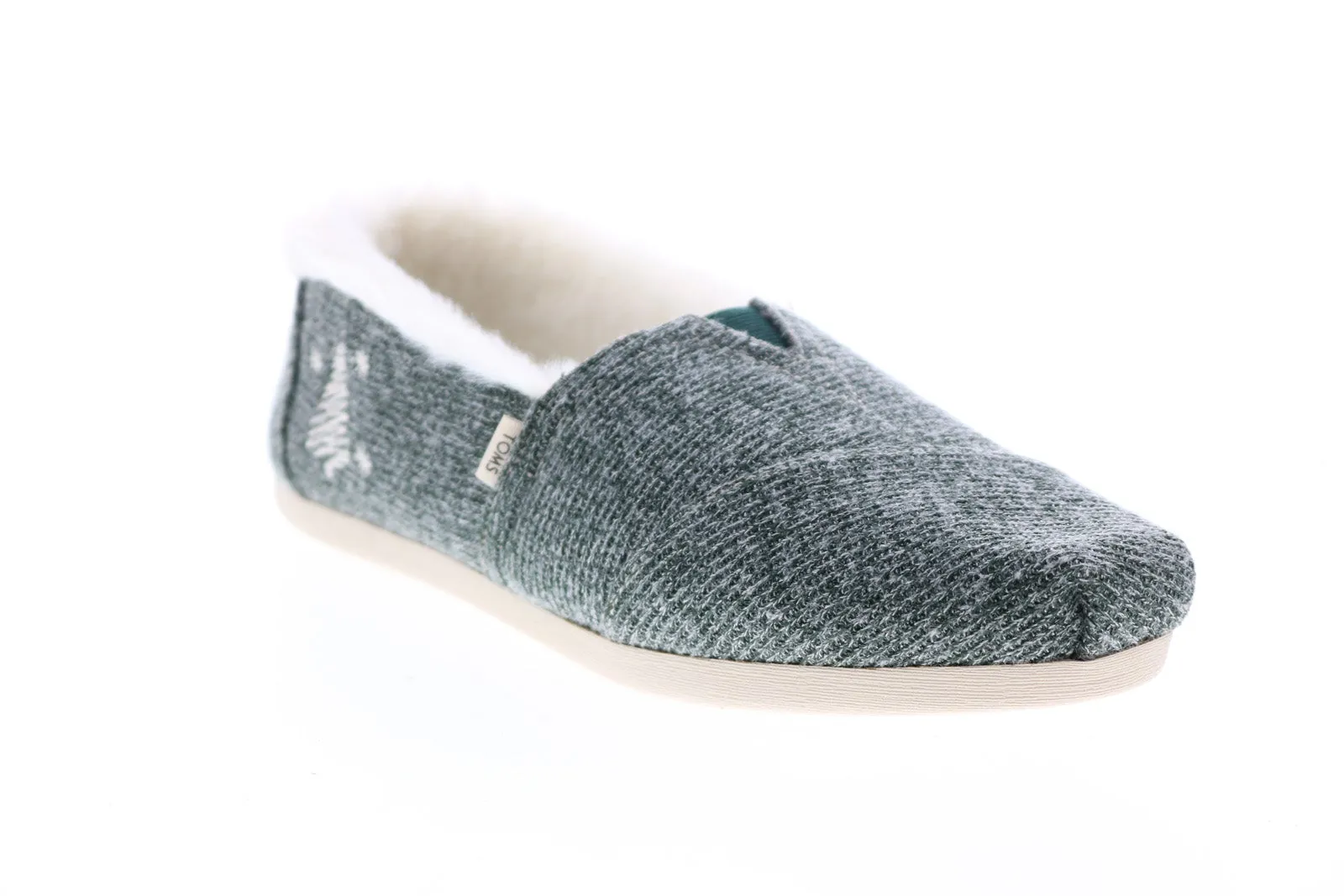 Toms Classic 10014948 Womens Green Canvas Loafer Flats Shoes