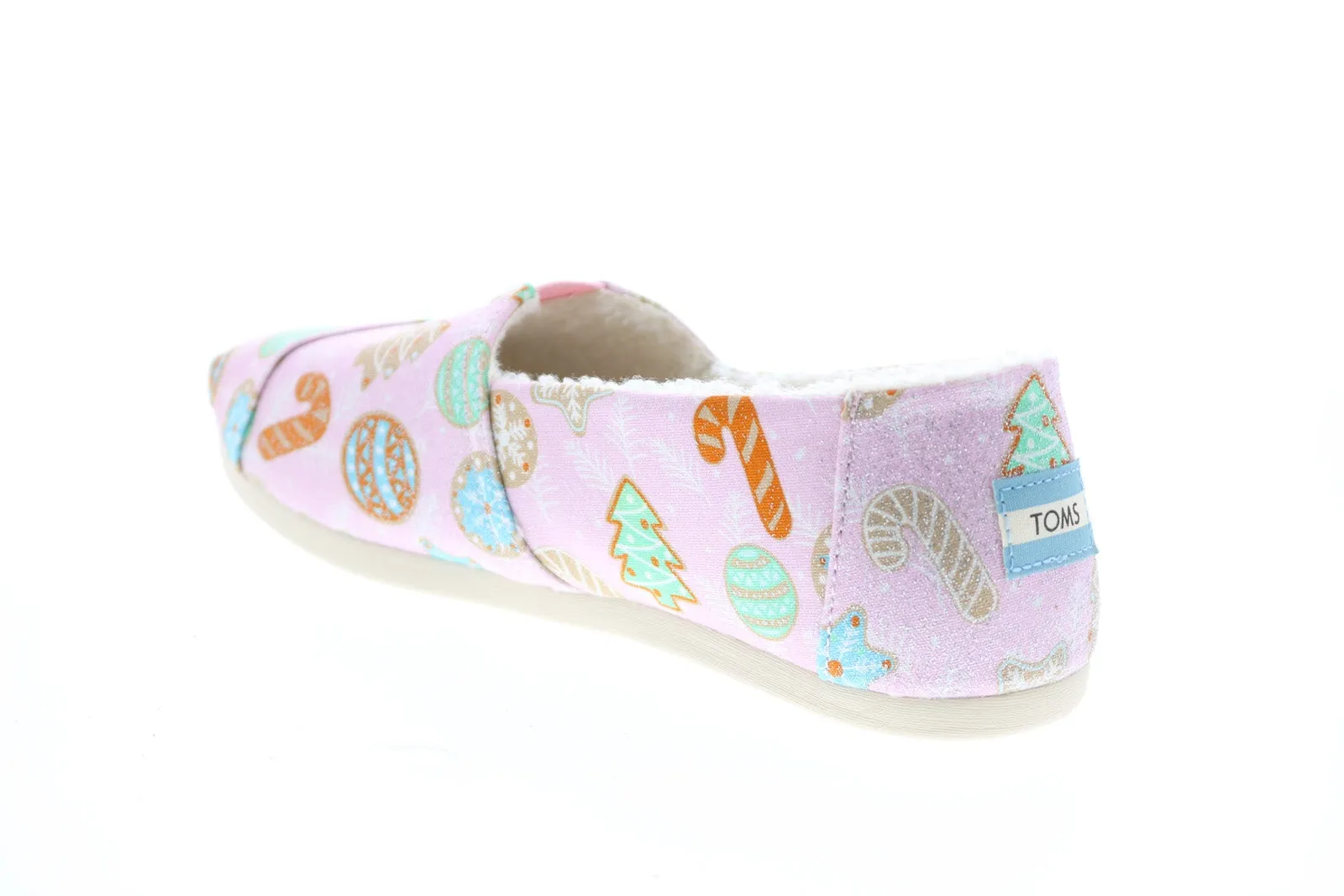 Toms Classic 10014951 Womens Pink Canvas Slip On Loafer Flats Shoes